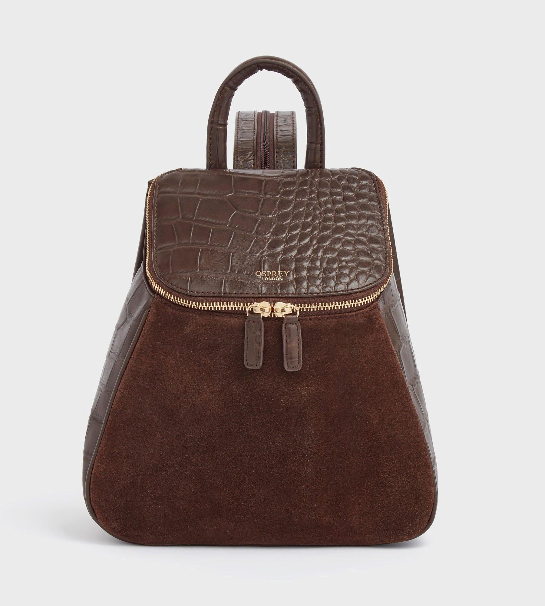 The Rhoda Leather Suede Backpack Bag